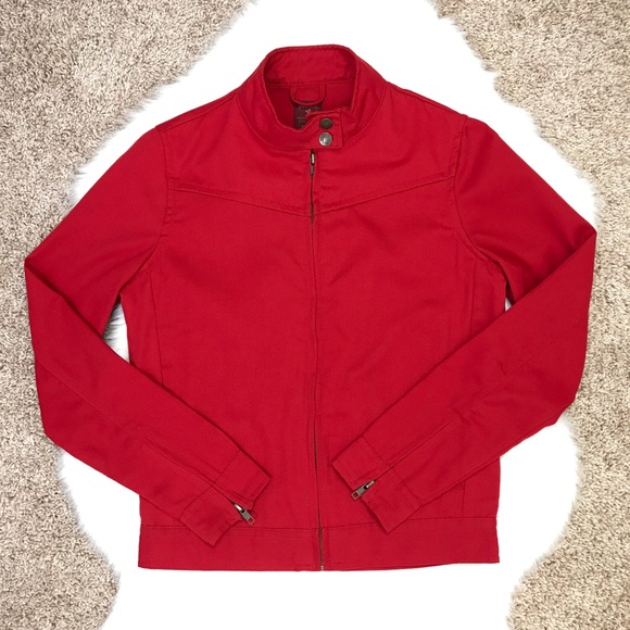 🚫SOLD🚫 Red Racer Style Sleek Zip-Up Jacket w/ - Picture 10 of 16